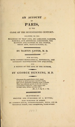 Cover for An account of Paris