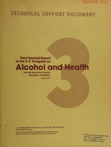 Cover for Third special report to the U.S. Congress on alcohol and health