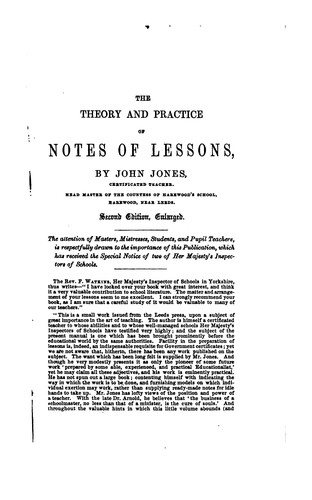 Cover for The Theory and Practice of Notes Of Lessons