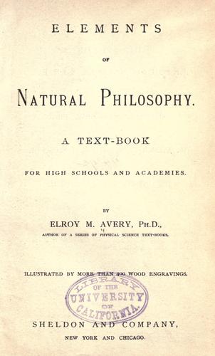 Cover for Elements of natural philosophy