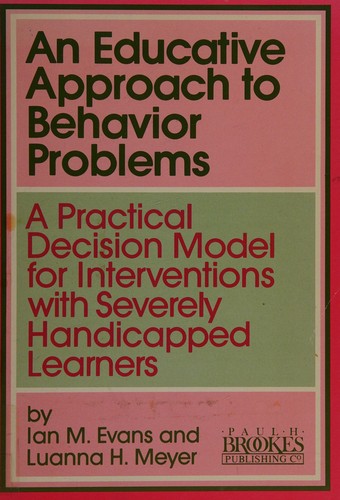 Cover for An educative approach to behavior problems