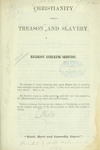 Cover for Christianity versus treason and slavery.