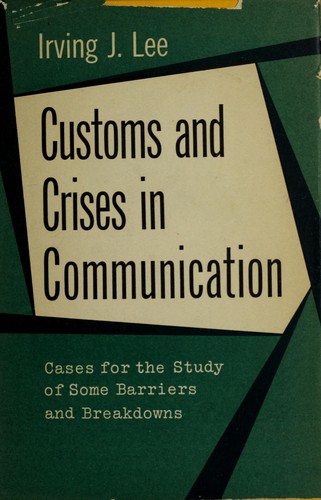 Cover for Customs and crises in communication