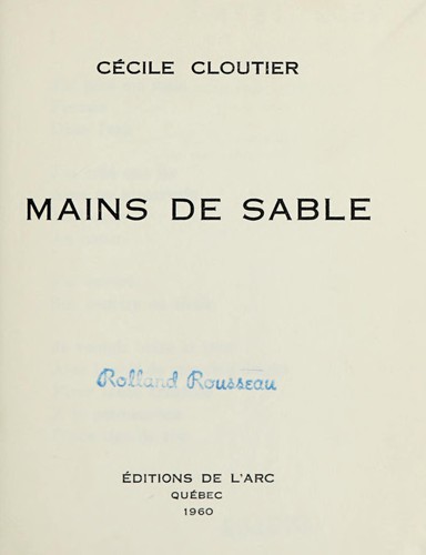 Cover for Mains de sable