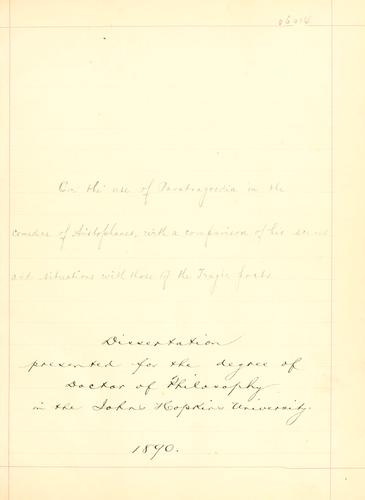 Cover for On parody and paratragoedia in Aristophanes