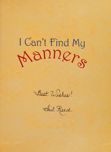 Cover for I can't find my manners