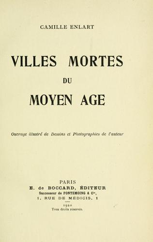 Cover for Villes mortes du moyen âge