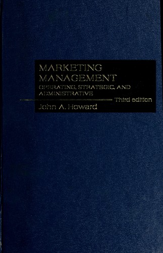 Cover for Marketing management; operating, strategic, and administrative