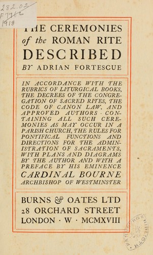 Cover for The ceremonies of the Roman rite
