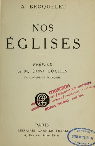 Cover for Nos églises.