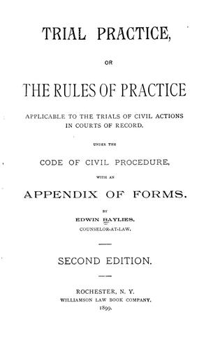 Cover for Trial practice