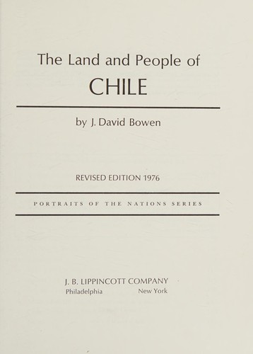 Cover for The land and people of Chile