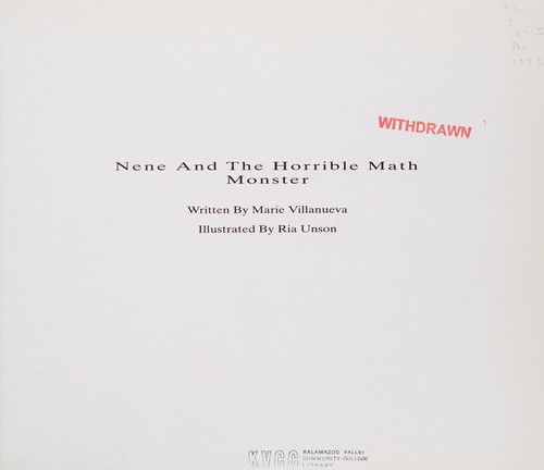 Cover for Nene & the horrible math monster