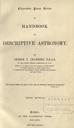 Cover for A handbook of descriptive astronomy