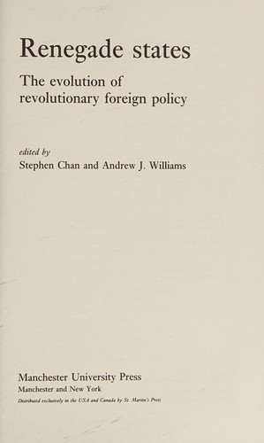 Cover for Renegade states