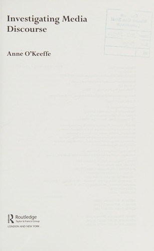 Cover for Investigating media discourse