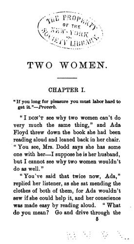 Cover for Two Women: Or, "Over the Hills and Far Away,"