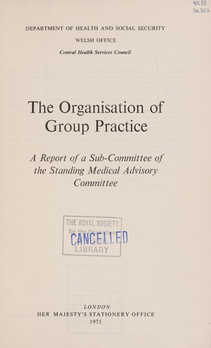 Cover for The organisation of group practice