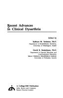 Cover for Recent advances in clinical dysarthria