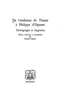 Cover for De Léodamas de Thasos à Philippe d'Oponte