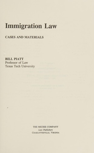Cover for Immigration law