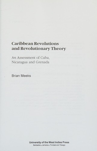 Cover for Caribbean revolutions and revolutionary theory