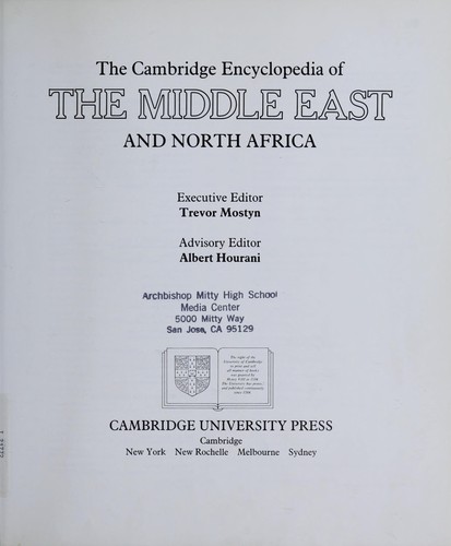 Cover for The Cambridge encyclopedia of the Middle East and North Africa