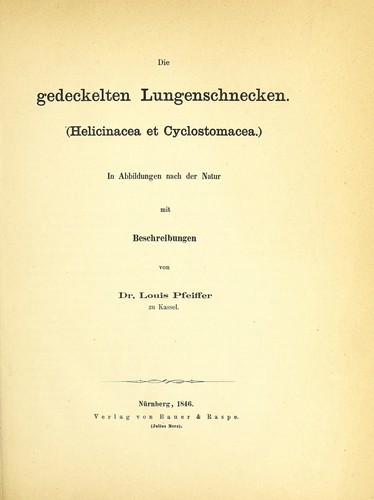 Cover for Die gedeckelten Lungenschnecken (Helicinacea et Cyclostomacea)