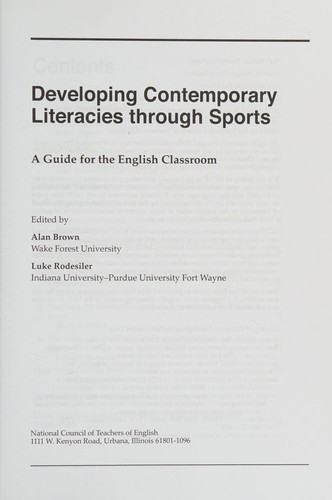 Cover for Developing Contemporary Literacies Through Sports