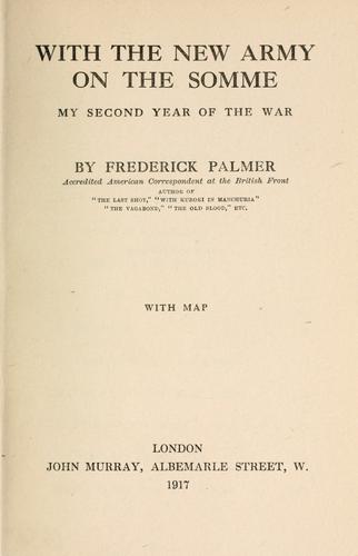 Cover for With the new army on the Somme