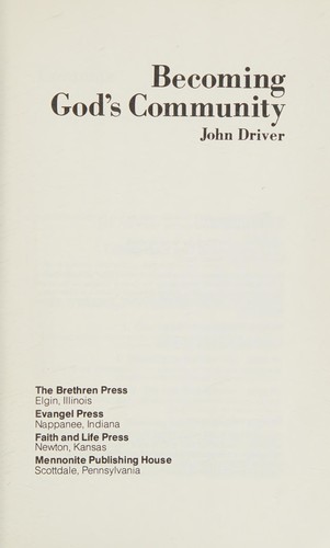 Cover for Becoming God's community