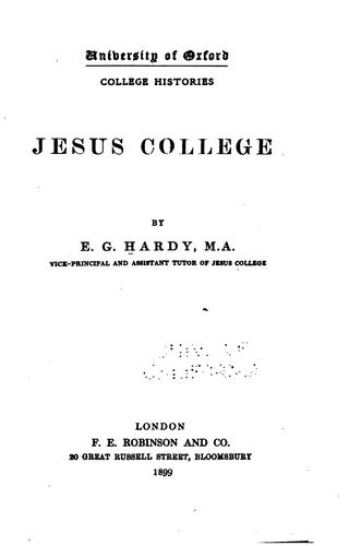 Cover for Jesus college