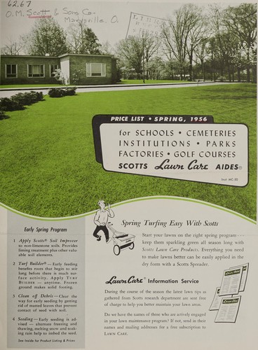 Cover for Price list, spring, 1956