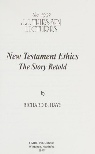 Cover for New Testament ethics