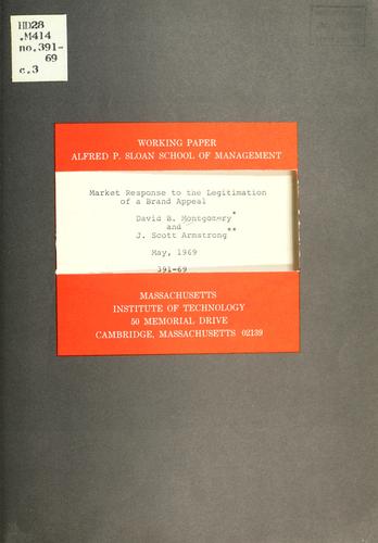 Cover for Market response to the legitimation of a brand appeal