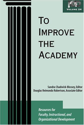Cover for To Improve the Academy, Vol. 24