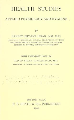 Cover for Health studies