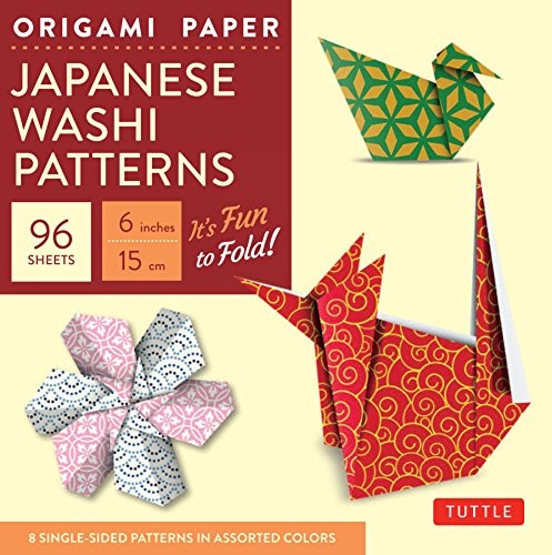 Cover for Origami Paper - Japanese Washi Patterns - 6" - 96 Sheets : Tuttle Origami Paper : High-Quality Origami Sheets Printed with 8 Different Patterns