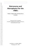 Cover for Astronomy and astrophysics for the 1980's