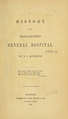 Cover for A history of the Massachusetts general hospital.