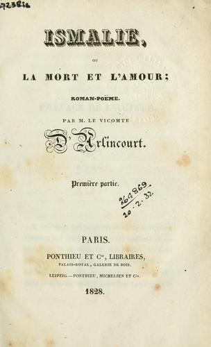 Cover for Ismalie, ou La mort et l'amour