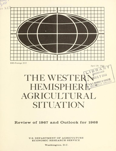 Cover for The Western Hemisphere agricultural situation
