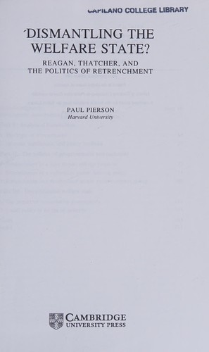 Cover for Dismantling the welfare state?
