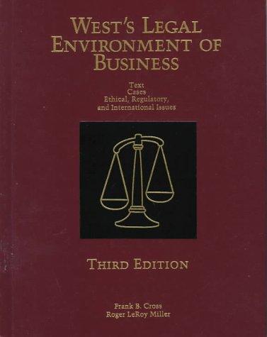Cover for West's legal environment of business