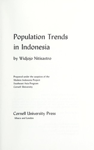Cover for Population trends in Indonesia