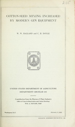 Cover for Cotton-seed mixing increased by modern gin equipment