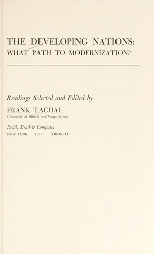Cover for The developing nations, what path to modernization?