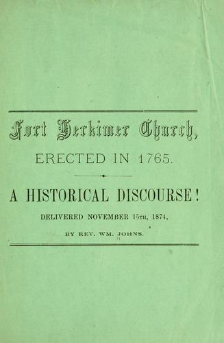 Cover for Fort Herkimer church, erected in 1765