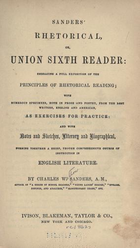 Cover for Sanders' rhetorical, or, Union sixth reader