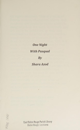 Cover for One Night with Pasqual